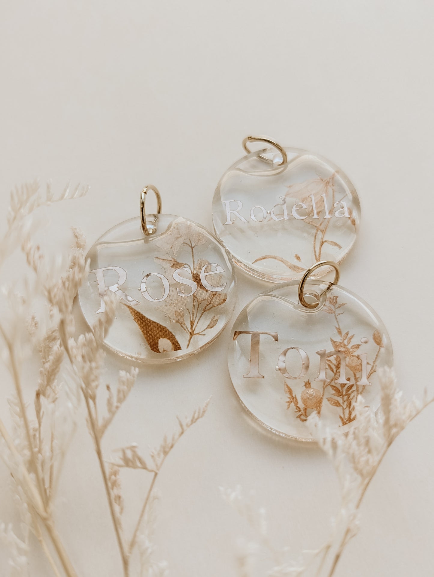 Personalised Floral Acrylic Tags