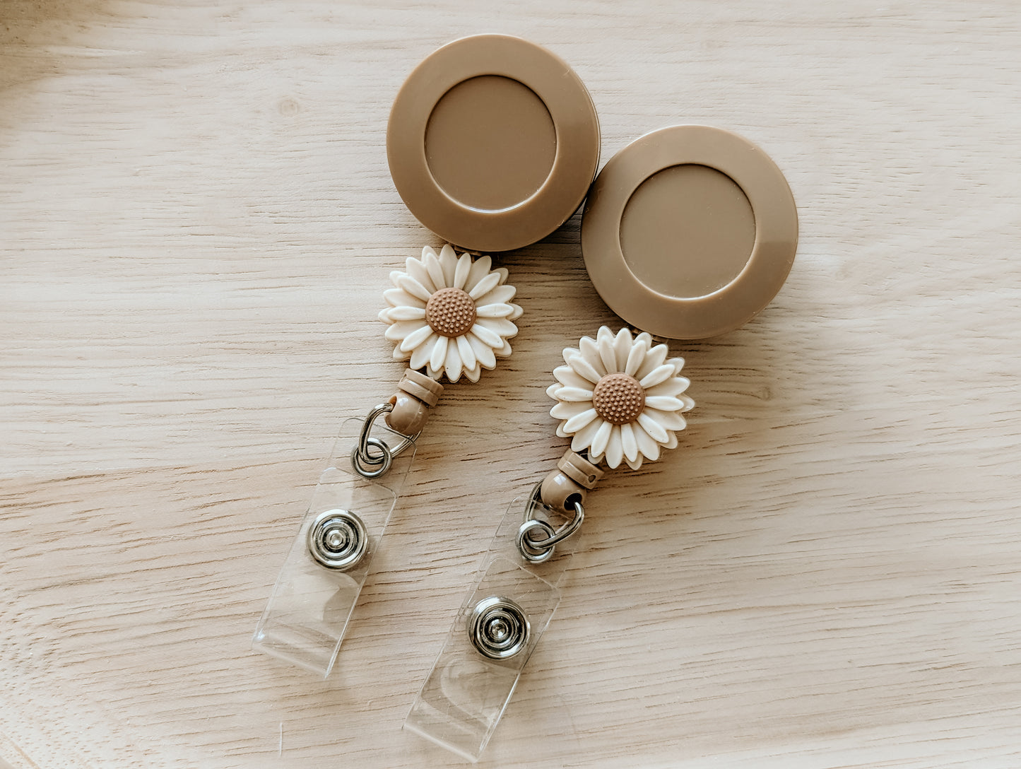 Neutral floral Retractable Badge Holders