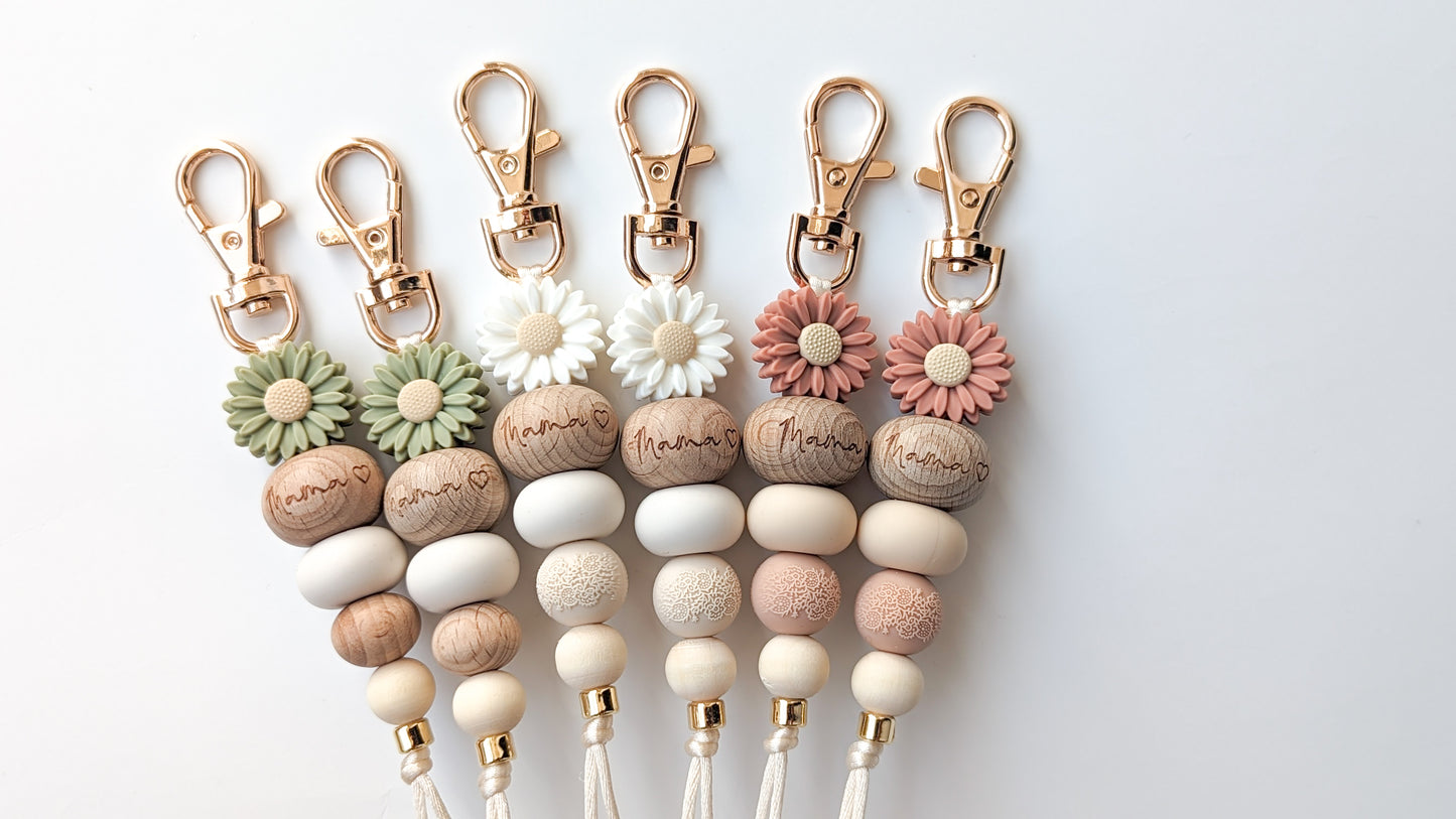 Wooden print "Mama" Keyrings