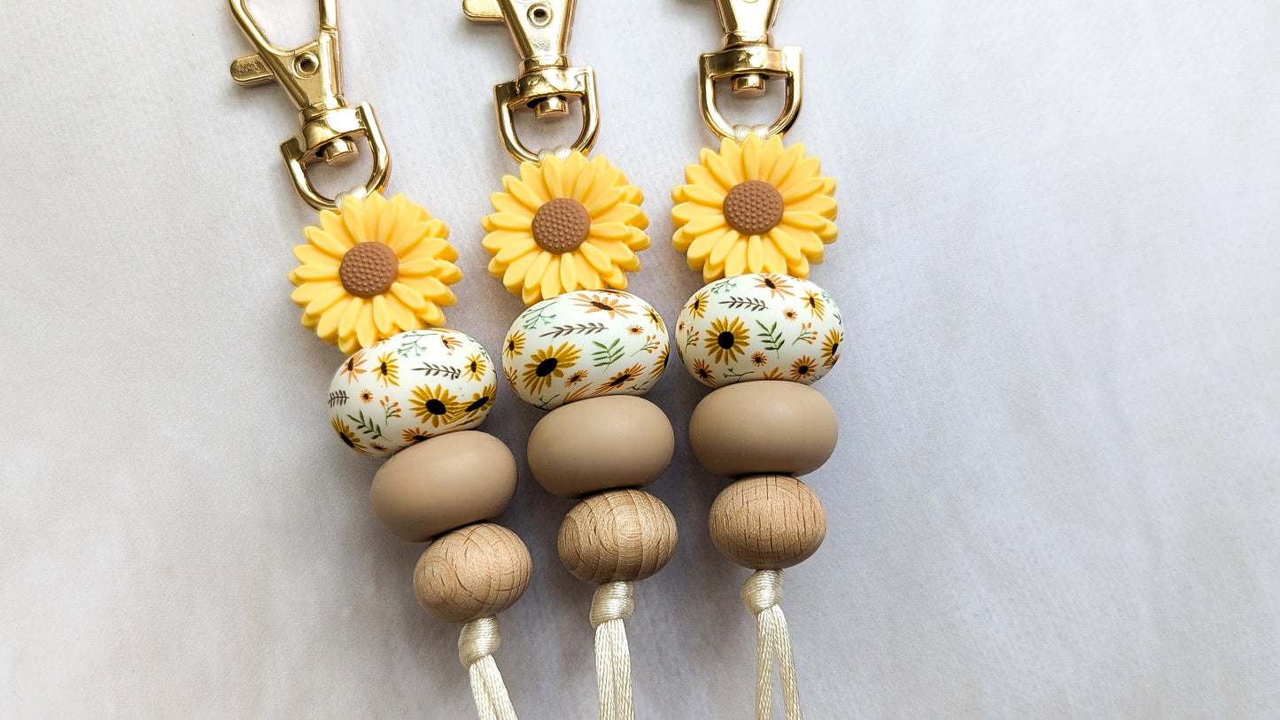 Sunflower print Keyrings