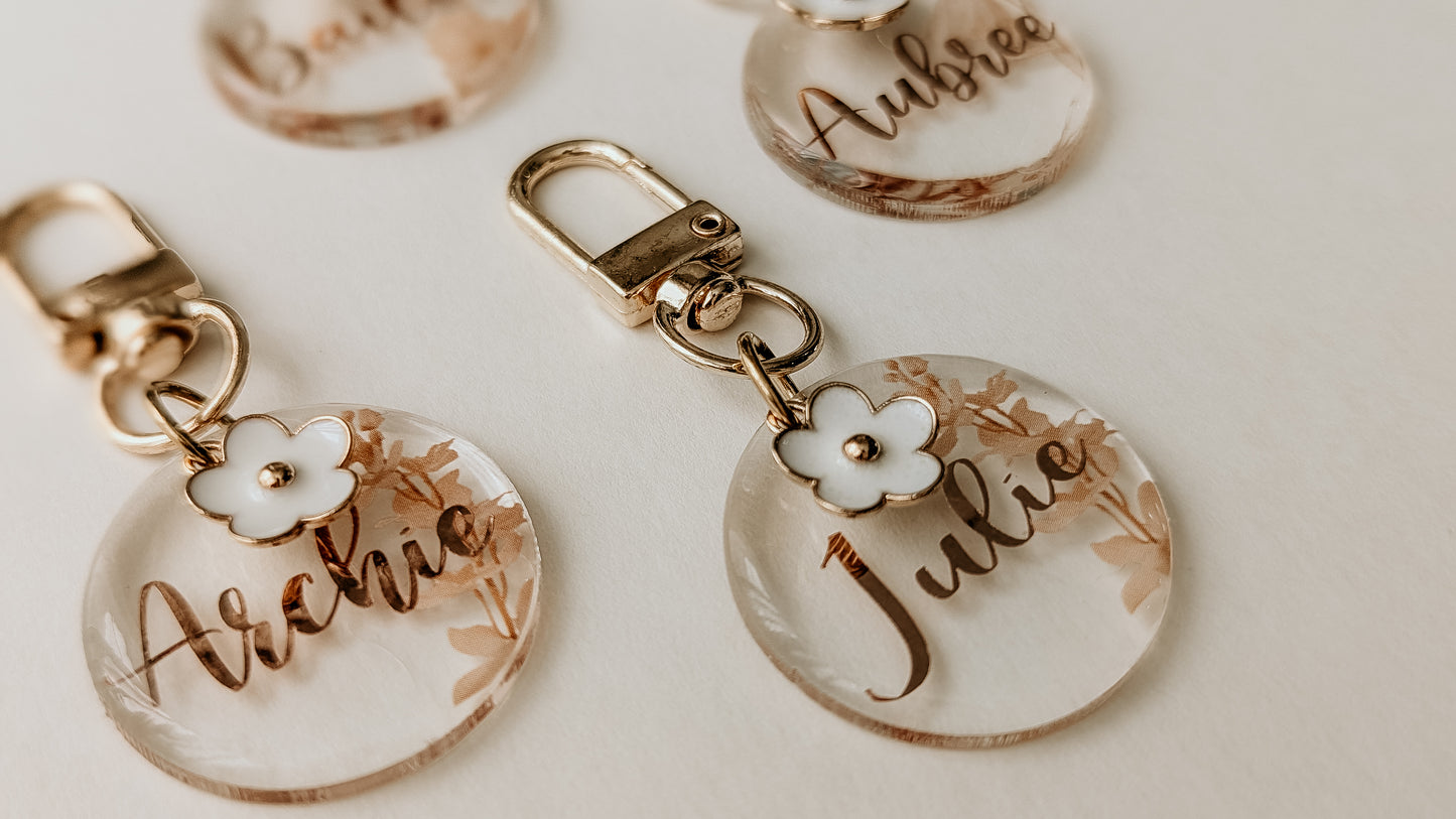 Personalised Floral Acrylic Tags