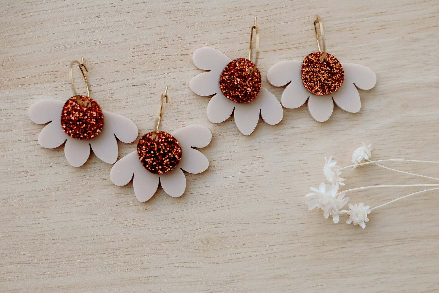 Half Daisy Earrings