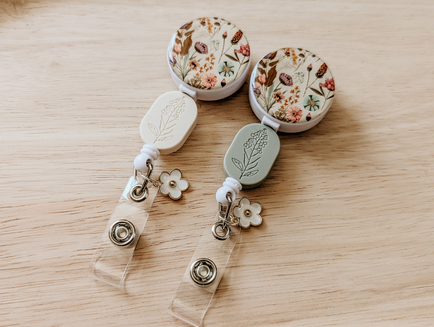 Floral Retractable Badge Holders