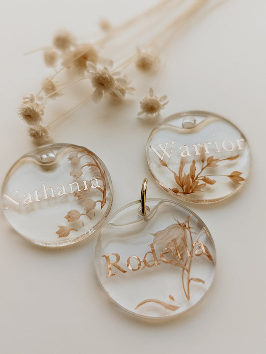 Personalised Floral Acrylic Tags