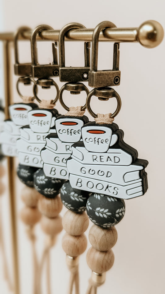 'Coffee and Read Good Books' Keyrings