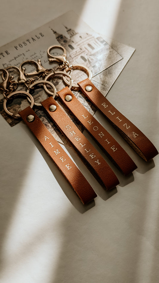 Personalised Leather Keyrings